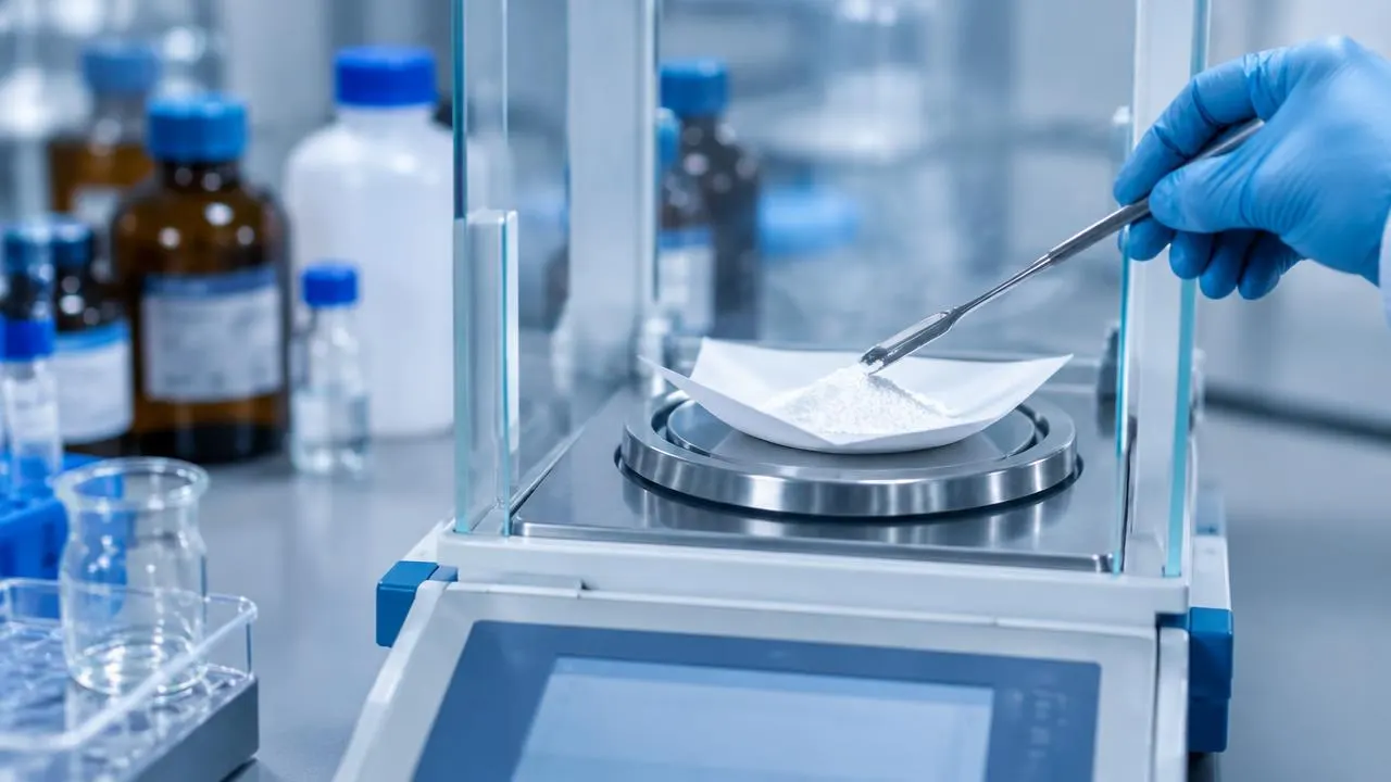 Two peptide vials comparing TFA and acetate counterion forms in analytical research